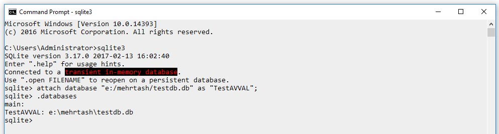 SQLite Attach Database