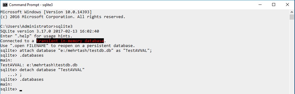SQLite Attach Database